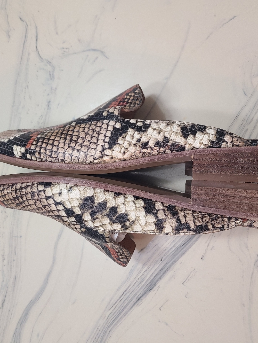Madewell The Frances Women's Trendy Stylish Loafer Mule Snake Pattern Sz 7.5 - Picture 3 of 12